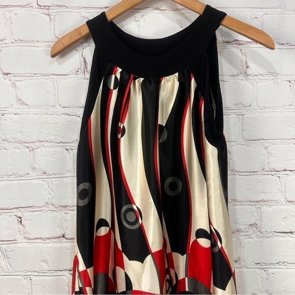 Issue Women’s sleeveless resort dress Vacation resort black white red silky - Picture 8 of 8
